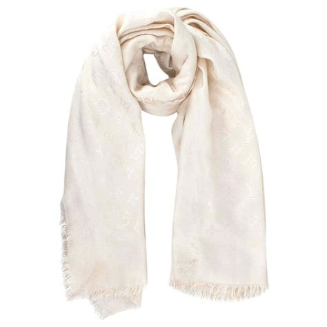 lv scarf white|louis vuitton scarf on sale.